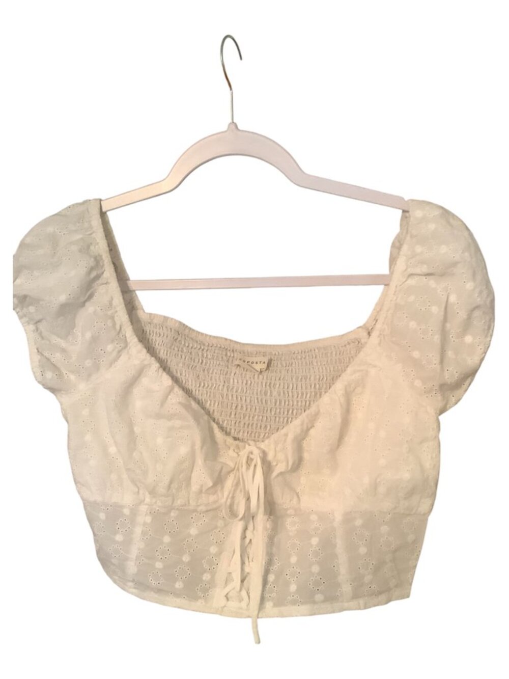 Aeropostale off white lace crop top